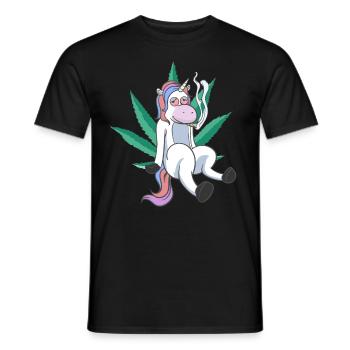 Licorne de cannabis - T-shirt homme - noir - Devant - AI Model Male 178 light (178cm)