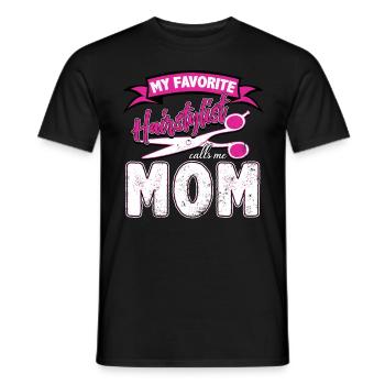 Barber mom - Men's T-Shirt - black - Front - AI Model Male 178 light (178cm)