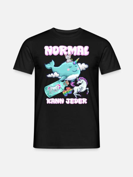 NORMAL kann jeder Einhorn Universum lustig - Männer T-Shirt - Schwarz
