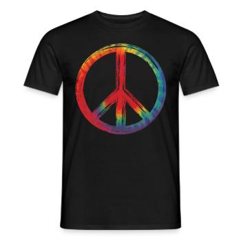 Signe de paix amour paix - T-shirt homme - noir - Devant - AI Model Male 178 light (178cm)