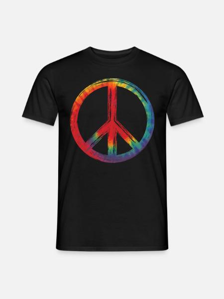 Peace love peace sign - Men's T-Shirt - black