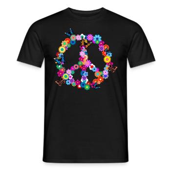 paix - T-shirt homme - noir - Devant - AI Model Male 178 light (178cm)