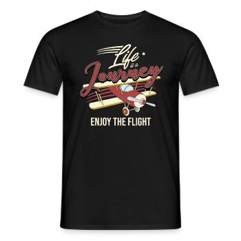 plane - Men's T-Shirt - black - Front - AI Model Male 178 light (178cm)
