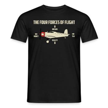 plane - Men's T-Shirt - black - Front - AI Model Male 178 light (178cm)