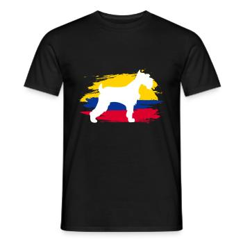 Drapeau de la Colombie et art animalier chien cadeaux - T-shirt homme - noir - Devant - AI Model Male 178 light (178cm)