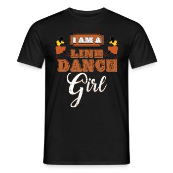 Danse en ligne, country dance country western - T-shirt homme - noir - Devant - AI Model Male 178 light (178cm)