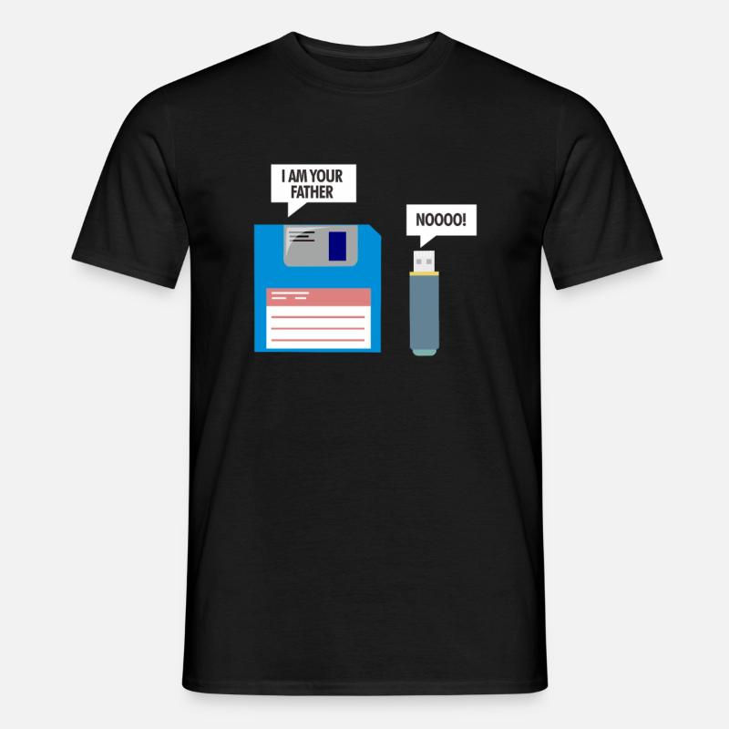 Diskette und USB - Männer T-Shirt - Schwarz