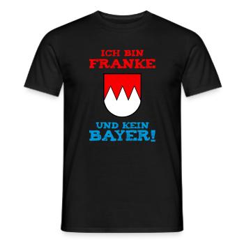 Franke Und Kein Bayer! - Männer T-Shirt - Schwarz - Vorne - AI Model Male 178 light (178cm)