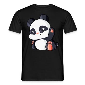 Panda mignon idée cadeau ours panda - T-shirt homme - noir - Devant - AI Model Male 178 light (178cm)