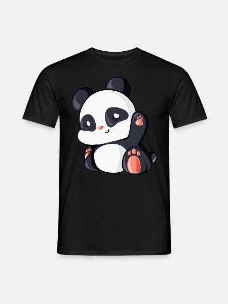 Süßer Panda Geschenk Idee Pandabär - Männer T-Shirt - Schwarz