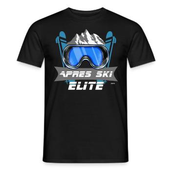Apres ski elite skier winter sports - Men's T-Shirt - black - Front - AI Model Male 178 light (178cm)