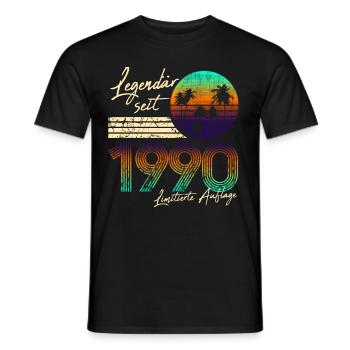 30. Geburtstag Männer Legendär Seit 1990 Vintage - Männer T-Shirt - Schwarz - Vorne - AI Model Male 178 light (178cm)