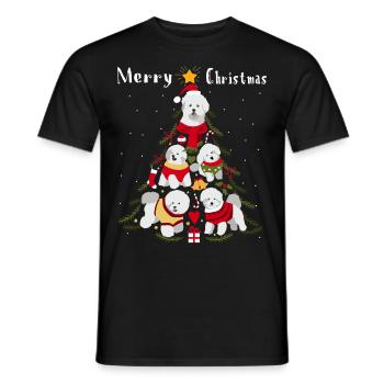 Bichon Frize Christmas Tree Dog Christmas - Men's T-Shirt - black - Front - AI Model Male 178 light (178cm)