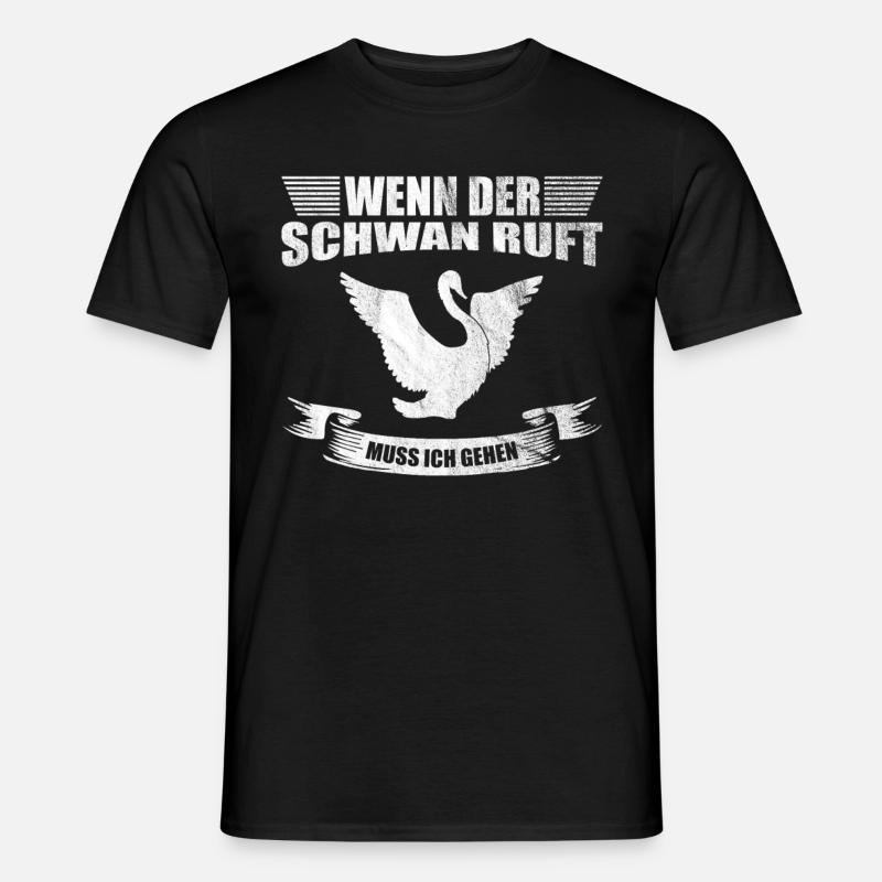 Schwan lustiges Sprüche Geschenk - Männer T-Shirt - Schwarz