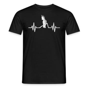 Cockatoo parrot heartbeat - Men's T-Shirt - black - Front - AI Model Male 178 light (178cm)