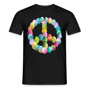 Oeuf de Pâques signe de paix - T-shirt homme - noir - Devant - AI Model Male 178 light (178cm)