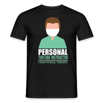Physiotherapist physiotherapy git idea - Men's T-Shirt - black - Front - AI Model Male 178 light (178cm)
