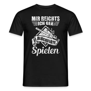 Blockflöte Leidenschaft - Männer T-Shirt - Schwarz - Vorne - AI Model Male 178 light (178cm)