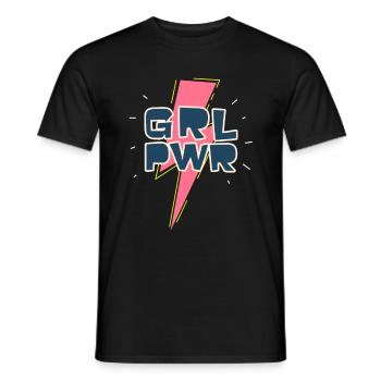 GIRL POWER - Men's T-Shirt - black - Front - AI Model Male 178 light (178cm)