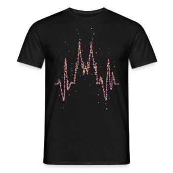 Battement de coeur, cathédrale de Cologne, carnaval - T-shirt homme - noir - Devant - AI Model Male 178 light (178cm)