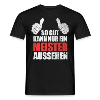 Meister lustige Sprüche Geschenk - Männer T-Shirt - Schwarz - Vorne - AI Model Male 178 light (178cm)