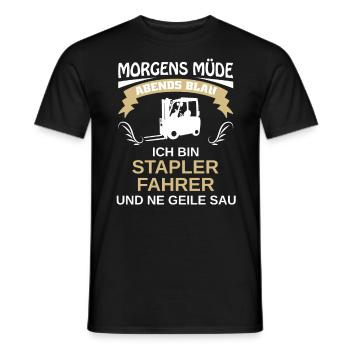 Gabelstaplerfahrer Gabelstapler Staplerfahrer - Männer T-Shirt - Schwarz - Vorne - AI Model Male 178 light (178cm)