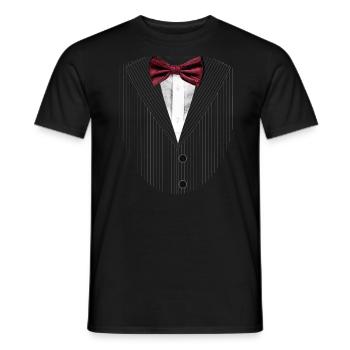 Fliege Bow Tie - Männer T-Shirt - Schwarz - Vorne - AI Model Male 178 light (178cm)
