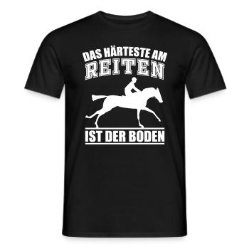 Das Härteste Am Reiten Ist Der Boden Reiter Spruch - Männer T-Shirt - Schwarz - Vorne - AI Model Male 178 light (178cm)