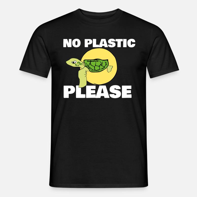 No Plastic Please - Männer T-Shirt - Schwarz