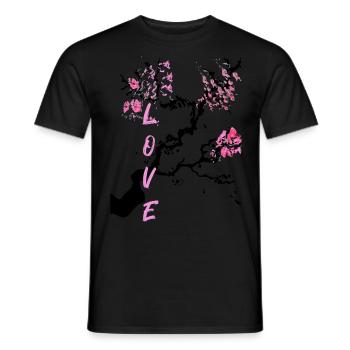 Japanische kirschblüte tattoo - Männer T-Shirt - Schwarz - Vorne - AI Model Male 178 light (178cm)