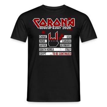 Corona World Tour 2020 - Metal Version - Männer T-Shirt - Schwarz - Vorne - AI Model Male 178 light (178cm)