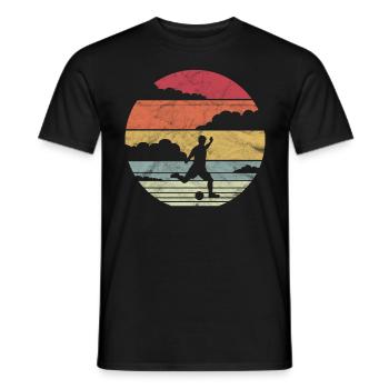 Fußballer Fußball Retro Vintage - Männer T-Shirt - Schwarz - Vorne - AI Model Male 178 light (178cm)