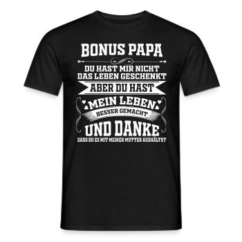 Lustiges Bonuspapa Stiefvater Sprüche Geschenk - Männer T-Shirt - Schwarz - Vorne - AI Model Male 178 light (178cm)