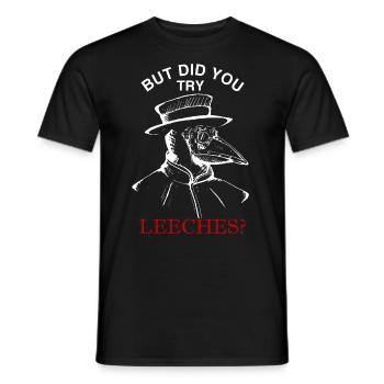 Plague Doctor Plague Doctor Black Dead Leech - Men's T-Shirt - black - Front - AI Model Male 178 light (178cm)