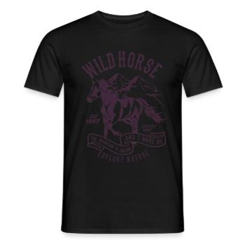 Cheval sauvage - T-shirt homme - noir - Devant - AI Model Male 178 light (178cm)