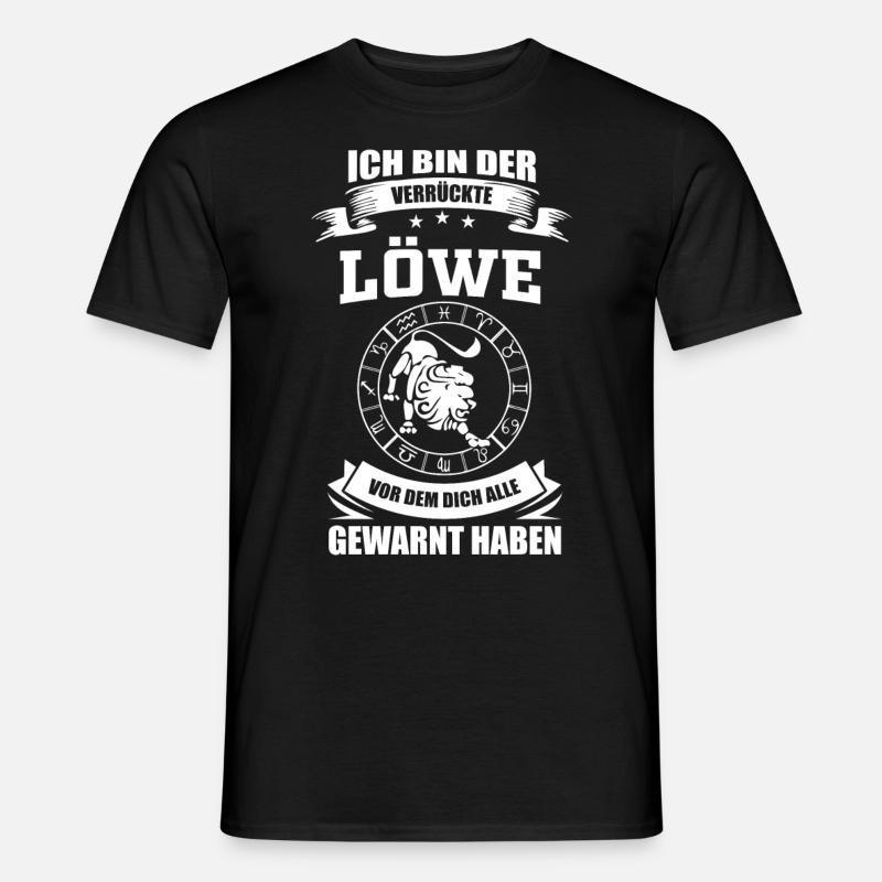 Sternzeichen Löwe Sprüche Geschenk - Männer T-Shirt - Schwarz