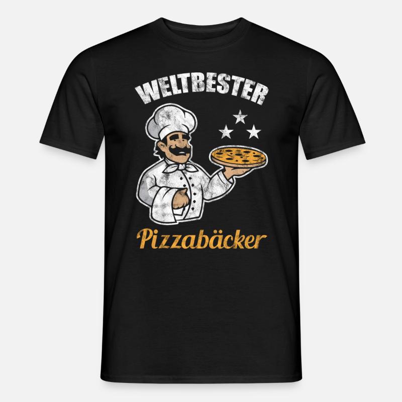 Weltbester Pizzabäcker Geschenkidee - Männer T-Shirt - Schwarz