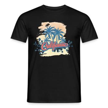 California Beach - Männer T-Shirt - Schwarz - Vorne - AI Model Male 178 light (178cm)