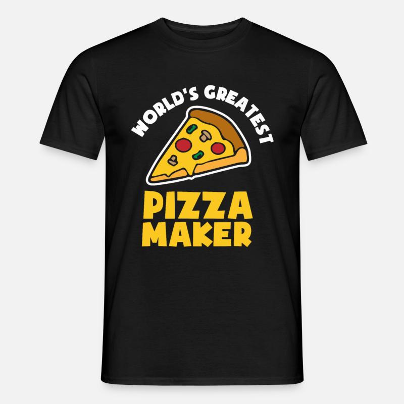 Pizzabäcker Pizzalover-Geschenk - Männer T-Shirt - Schwarz