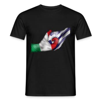 italie grèce italie grèce mains mains - T-shirt homme - noir - Devant - AI Model Male 178 light (178cm)