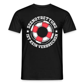 Seenotrettung ist kein Verbrechen Rettungsring - Männer T-Shirt - Schwarz - Vorne - AI Model Male 178 light (178cm)