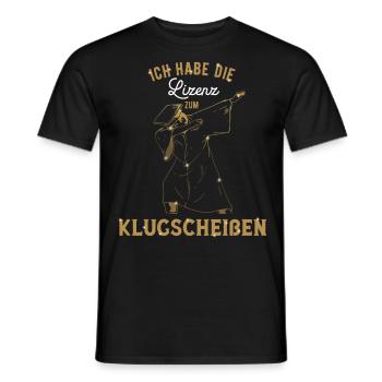 Klugscheißer Absolvent Prüfung Abschluss - Männer T-Shirt - Schwarz - Vorne - AI Model Male 178 light (178cm)