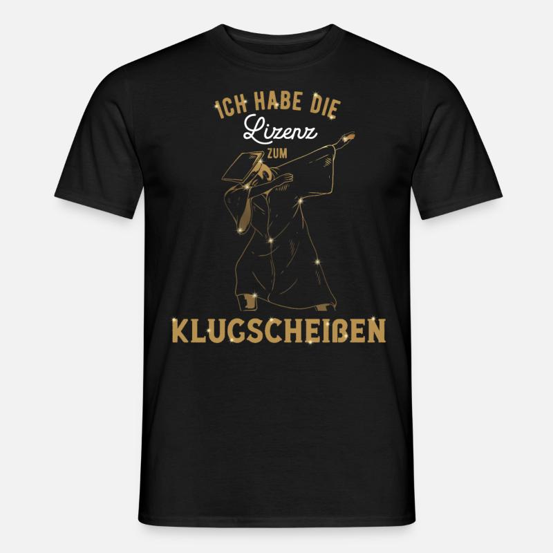 Klugscheißer Absolvent Prüfung Abschluss - Männer T-Shirt - Schwarz