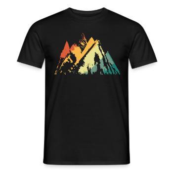 Mountains hiking retro vintage style - Men's T-Shirt - black - Front - AI Model Male 178 light (178cm)