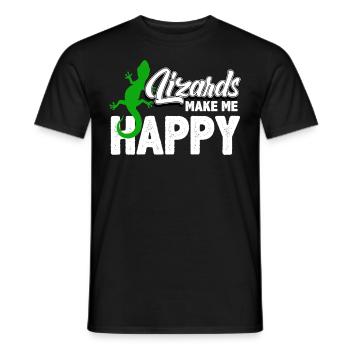 Gecko Eidechse - Männer T-Shirt - Schwarz - Vorne - AI Model Male 178 light (178cm)