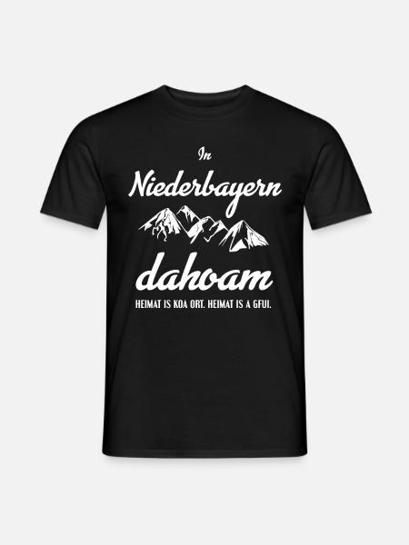 In Niederbayern dahoam. Bayern heimat Berge Wander - Männer T-Shirt - Schwarz