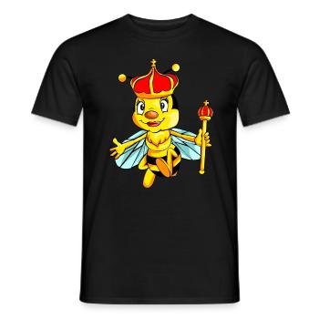 bee bee queen queen bee drawing design - Men's T-Shirt - black - Front - AI Model Male 178 light (178cm)