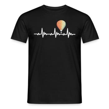Montgolfière montgolfière battement de coeur rétro - T-shirt homme - noir - Devant - AI Model Male 178 light (178cm)