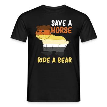 Rette einen Ausritt Ein Bär Gay Pride - Männer T-Shirt - Schwarz - Vorne - AI Model Male 178 light (178cm)
