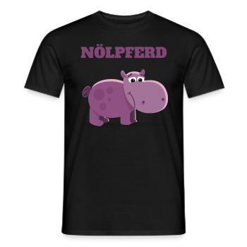 Nölpferd - Lustiges Nilpferd Wortspiel Sprüche - Männer T-Shirt - Schwarz - Vorne - AI Model Male 178 light (178cm)